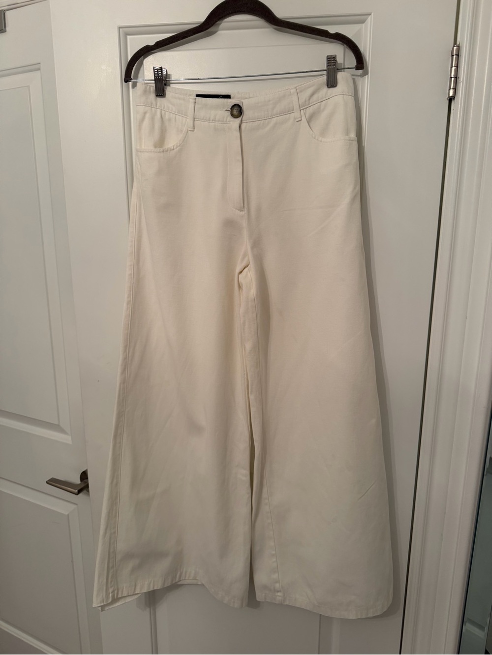 Zara Cream Wide-Leg Trousers